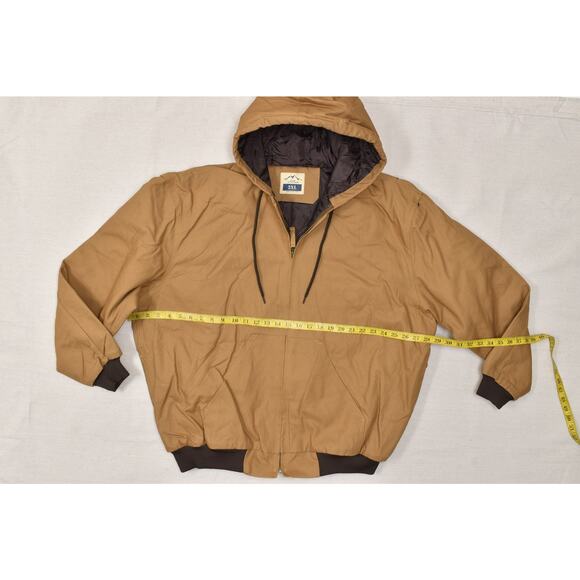 Blue Mountain Men's Plus Size XXL Bomber Canvas Work Jacket Utility Quilt Lined - Picture 4 of 8